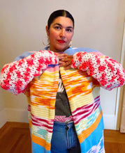 Load image into Gallery viewer, Upcycled Granny blanket coat L-3X
