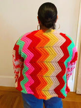 Load image into Gallery viewer, Upcycled crochet blanket jacket size  L-3X
