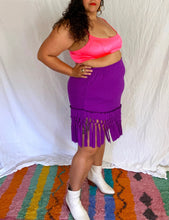 Load image into Gallery viewer, 80’s Purple Fringe Skirt Large-1X