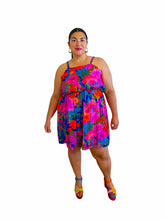Load image into Gallery viewer, Reworked Vintage Day-glo Dress 1X-2X