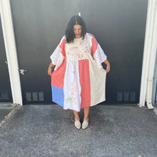 Load image into Gallery viewer, Mariposa Linen Patchwork Dress L-4X