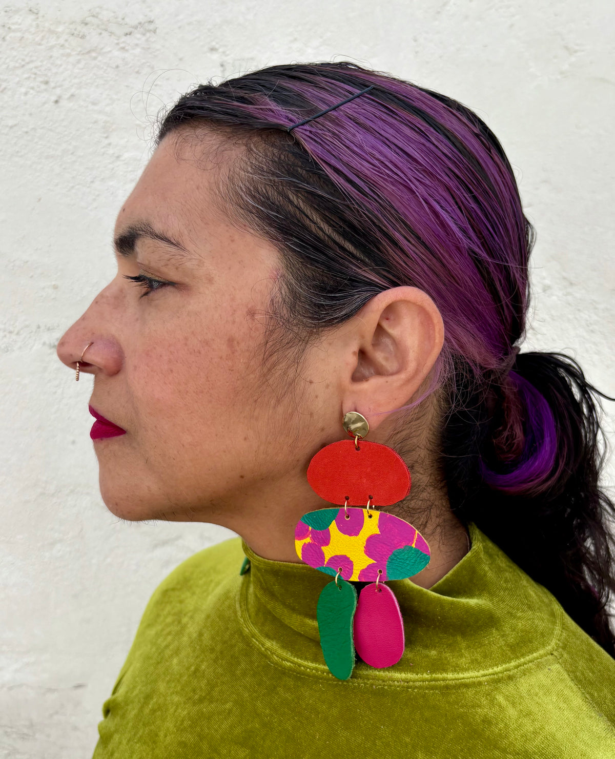 Leather Collage Earrings