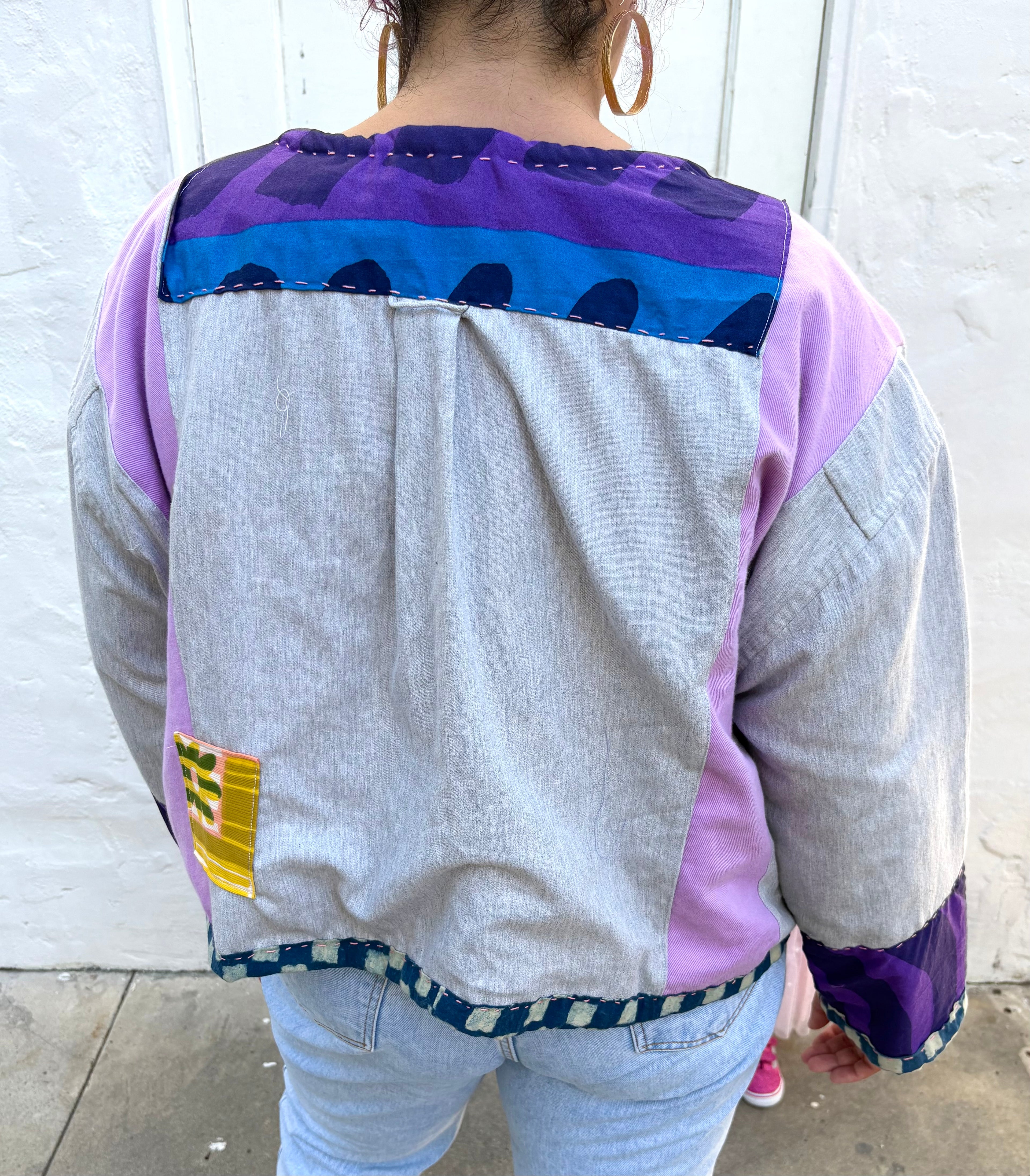 Upcycled Embellished Button Up Jacket XL-3X