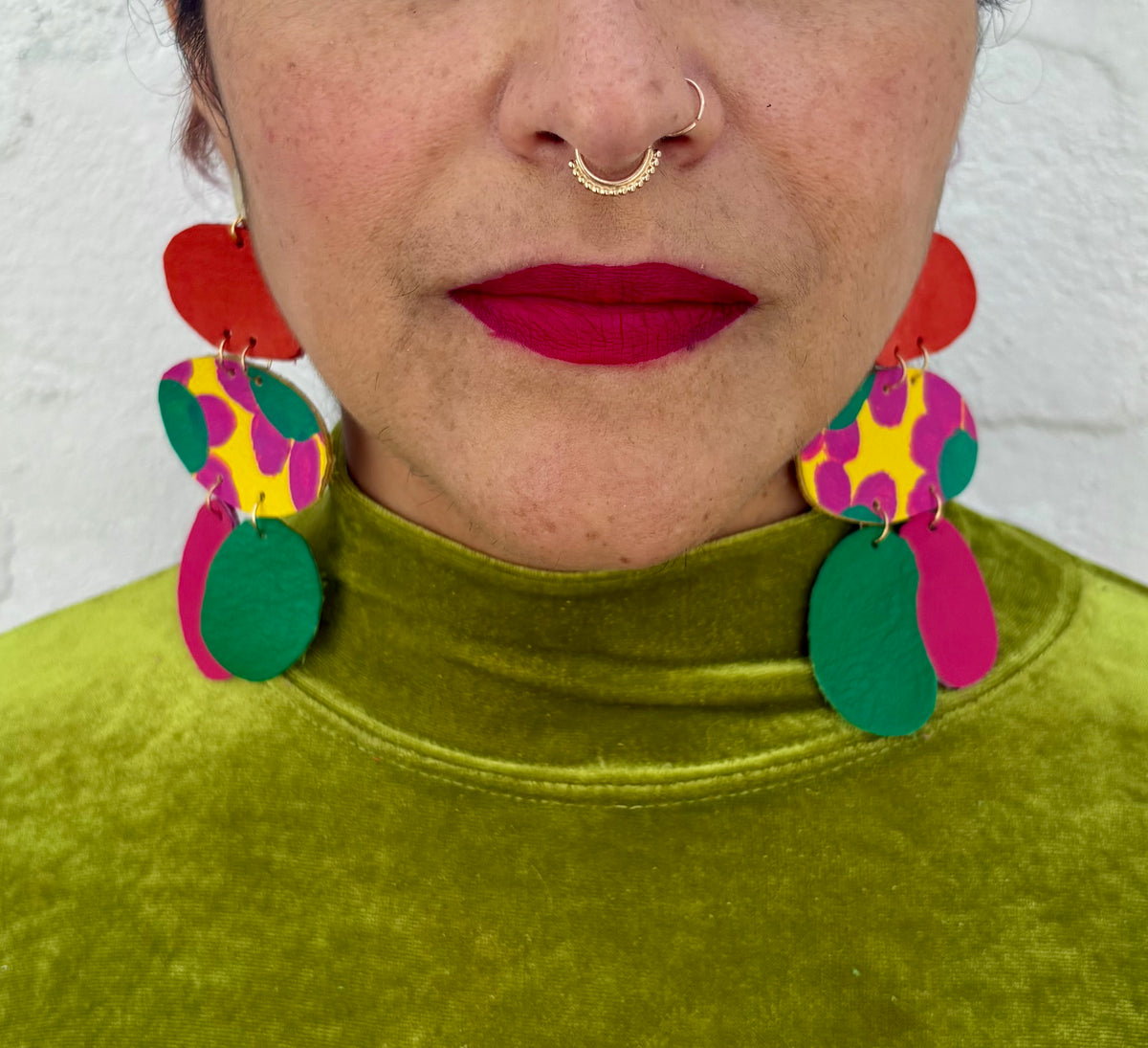 Leather Collage Earrings