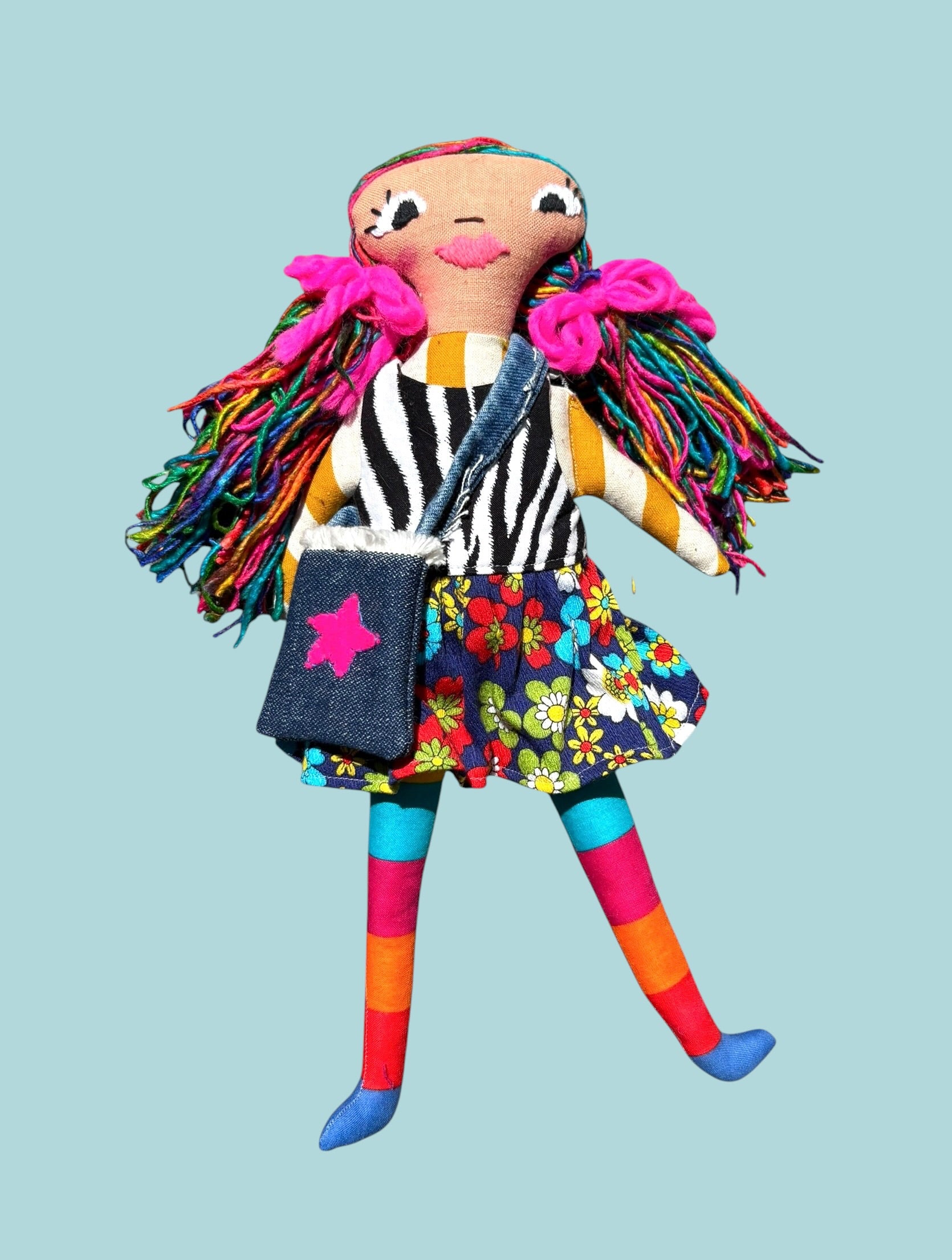 Rainbow 15” Cloth Art Doll