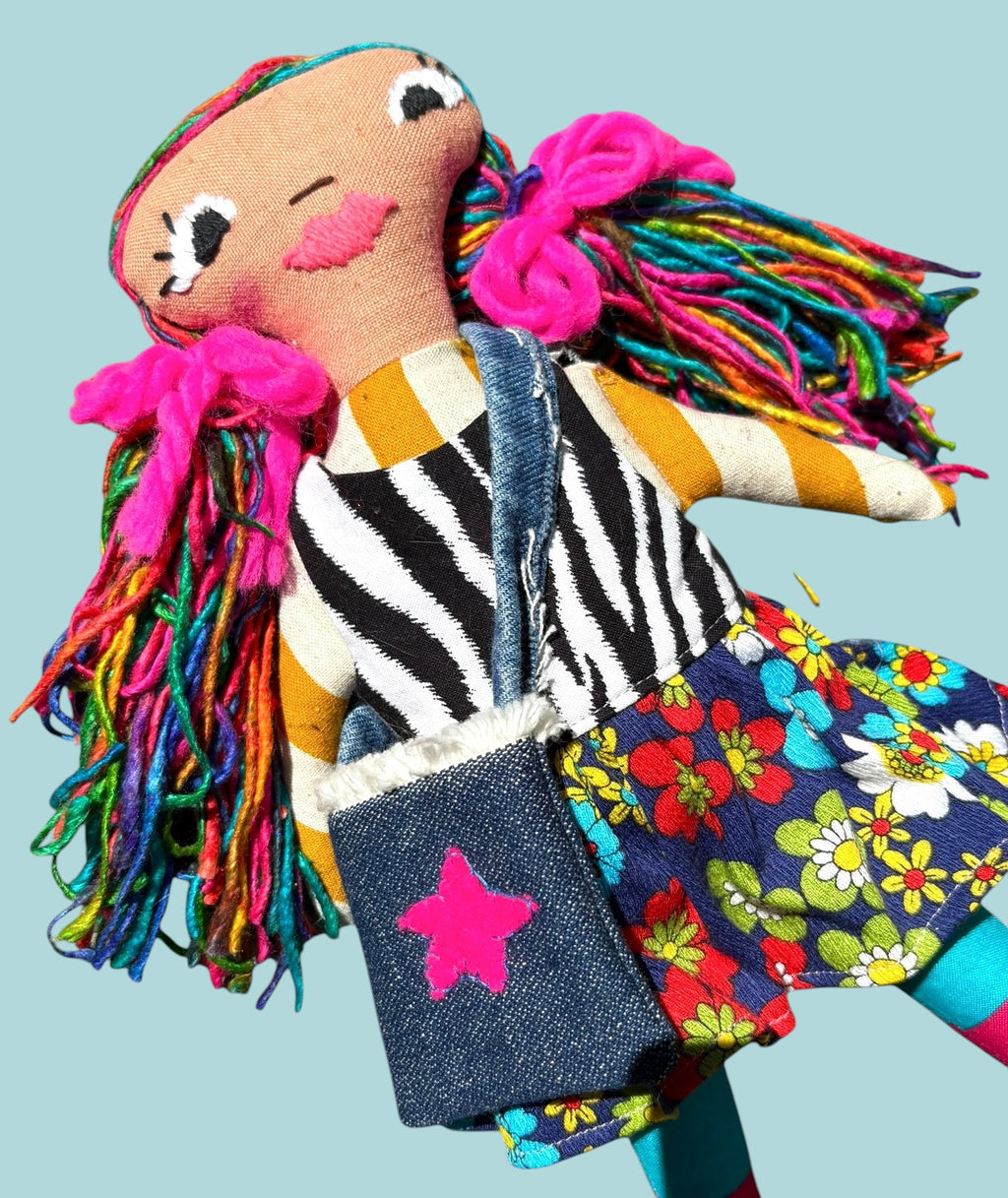 Rainbow 15” Cloth Art Doll