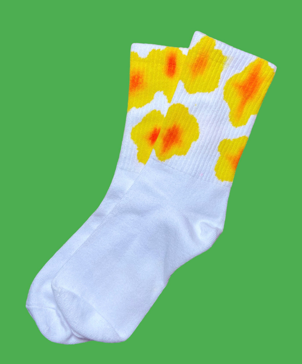 Hand painted yellow floral socks