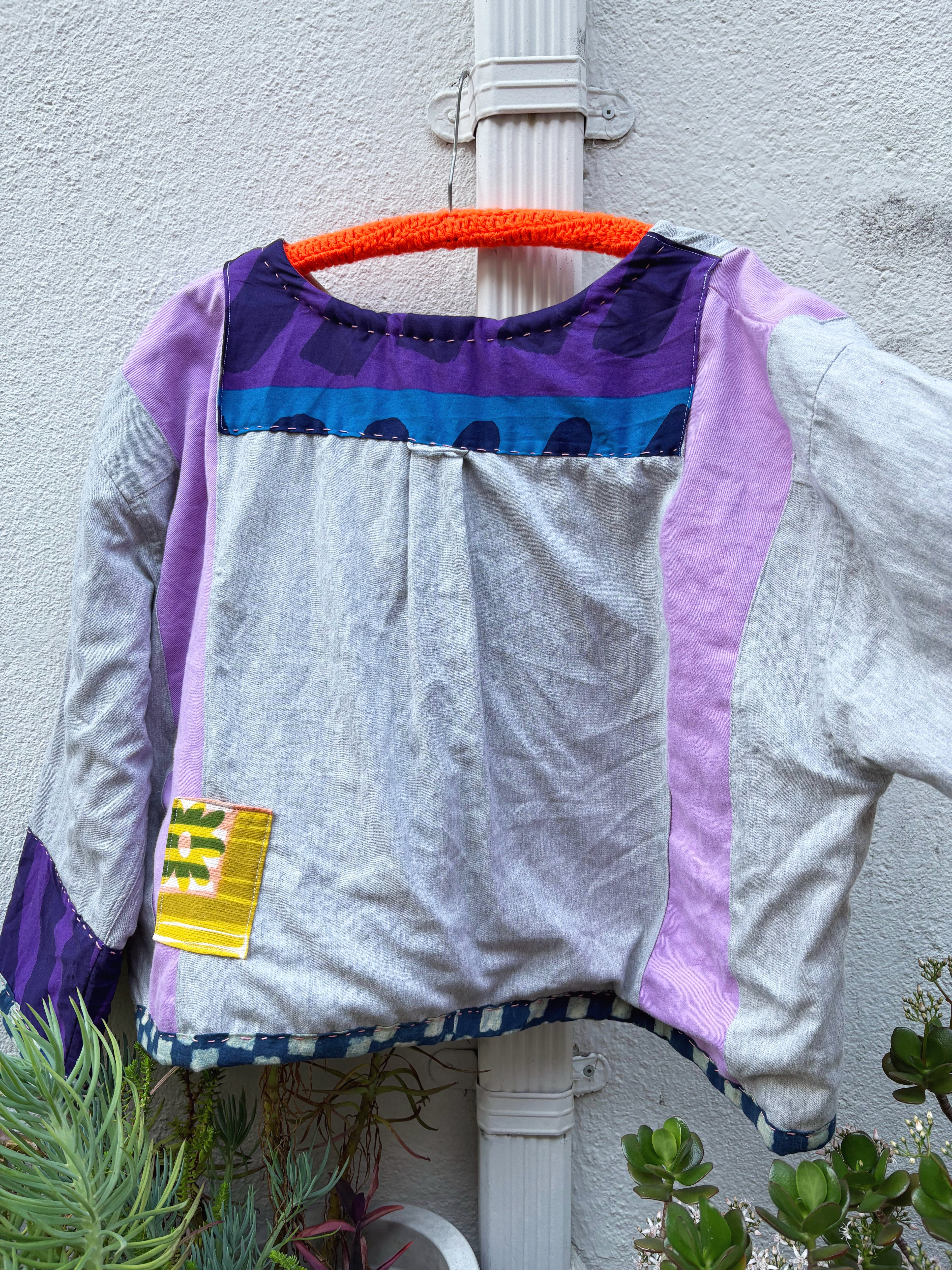 Upcycled Embellished Button Up Jacket XL-3X