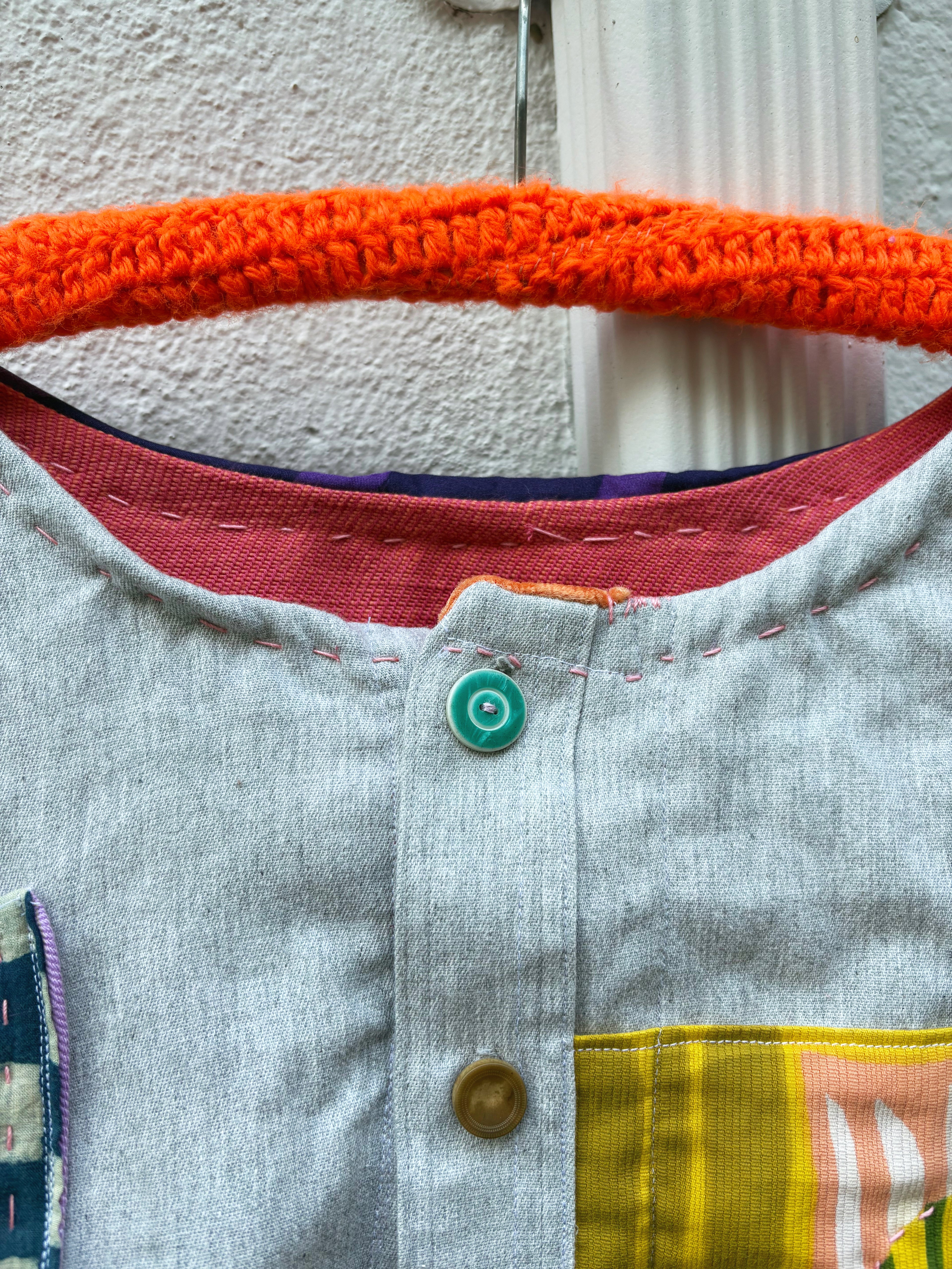 Upcycled Embellished Button Up Jacket XL-3X