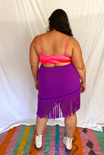 Load image into Gallery viewer, 80’s Purple Fringe Skirt Large-1X
