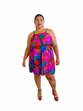Load image into Gallery viewer, Reworked Vintage Day-glo Dress 1X-2X

