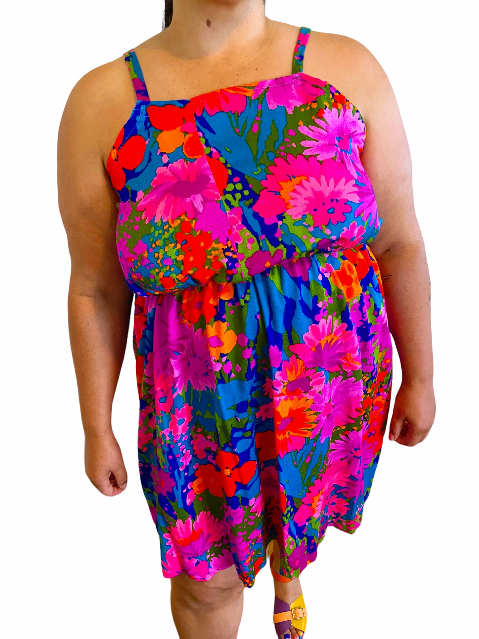 Reworked Vintage Day-glo Dress 1X-2X Vida Vazquez Studio Reworked Vintage Day-glo Dress 1X-2X Vida Vazquez Studio
