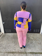 Load image into Gallery viewer, Blueberry Cashmere Patchwork Sweater M-2X
