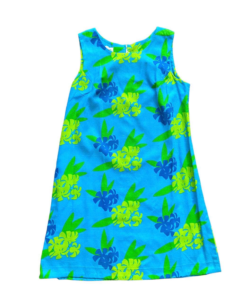 Vibrant Blue Hawaiian Mini Dress S/M