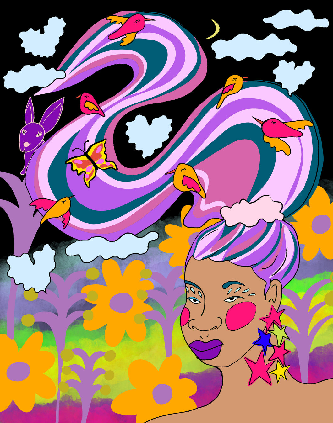 Mystic Ponytail Art Print
