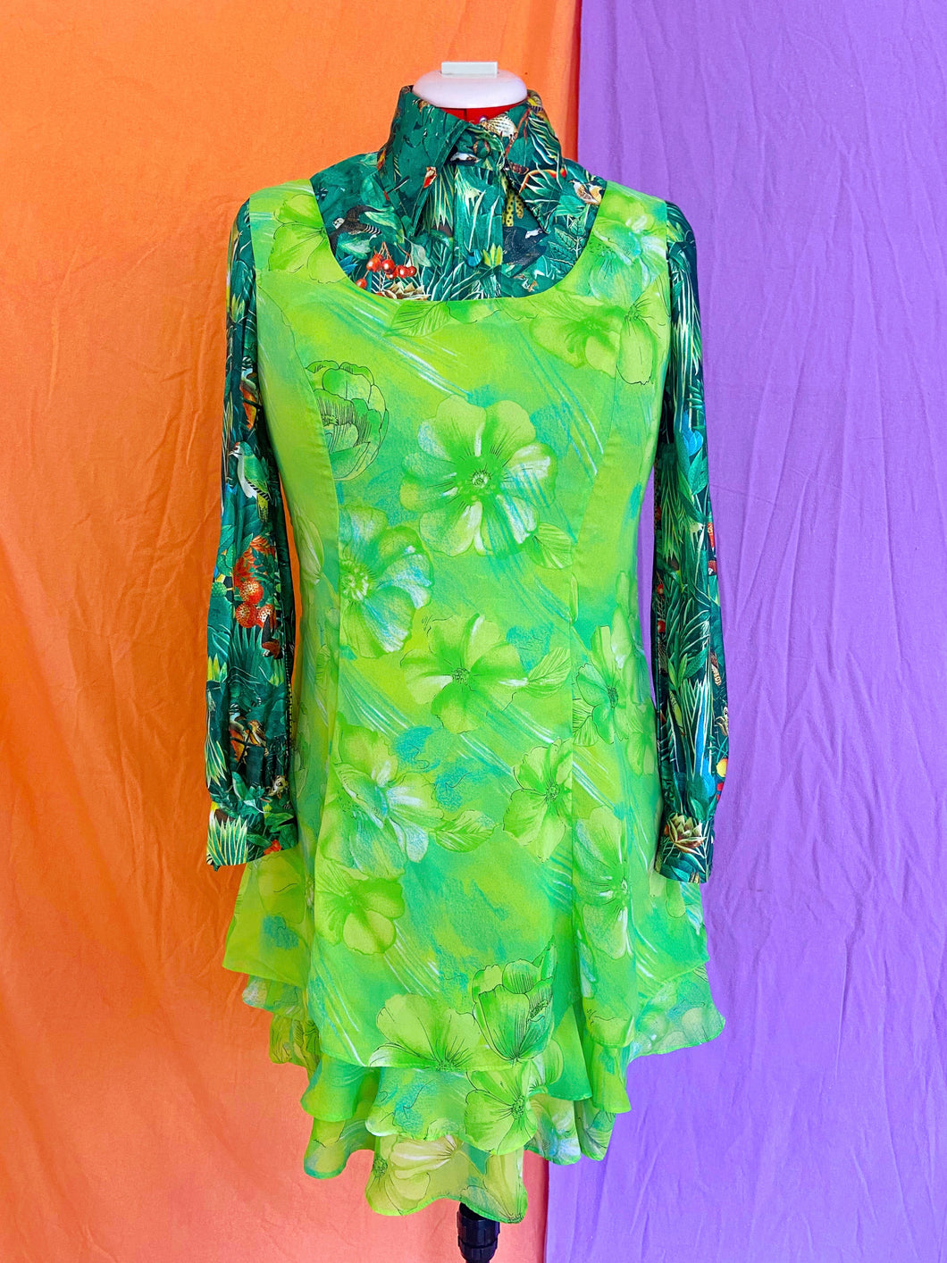 90’s Georgiou Lime Green Dress Medium